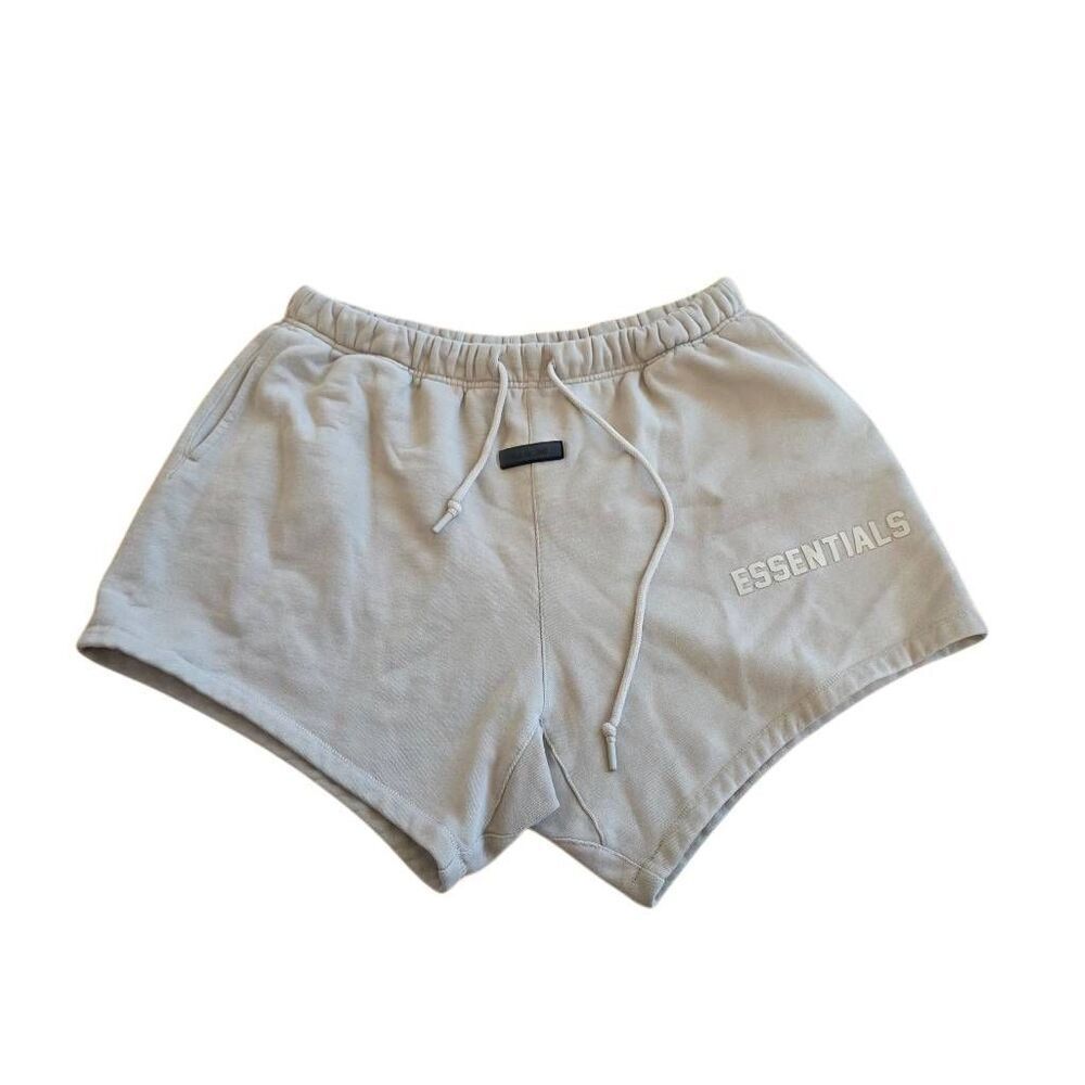 Essentials fear of God mens Sz XL beige shorts Drawstring logo side pockets